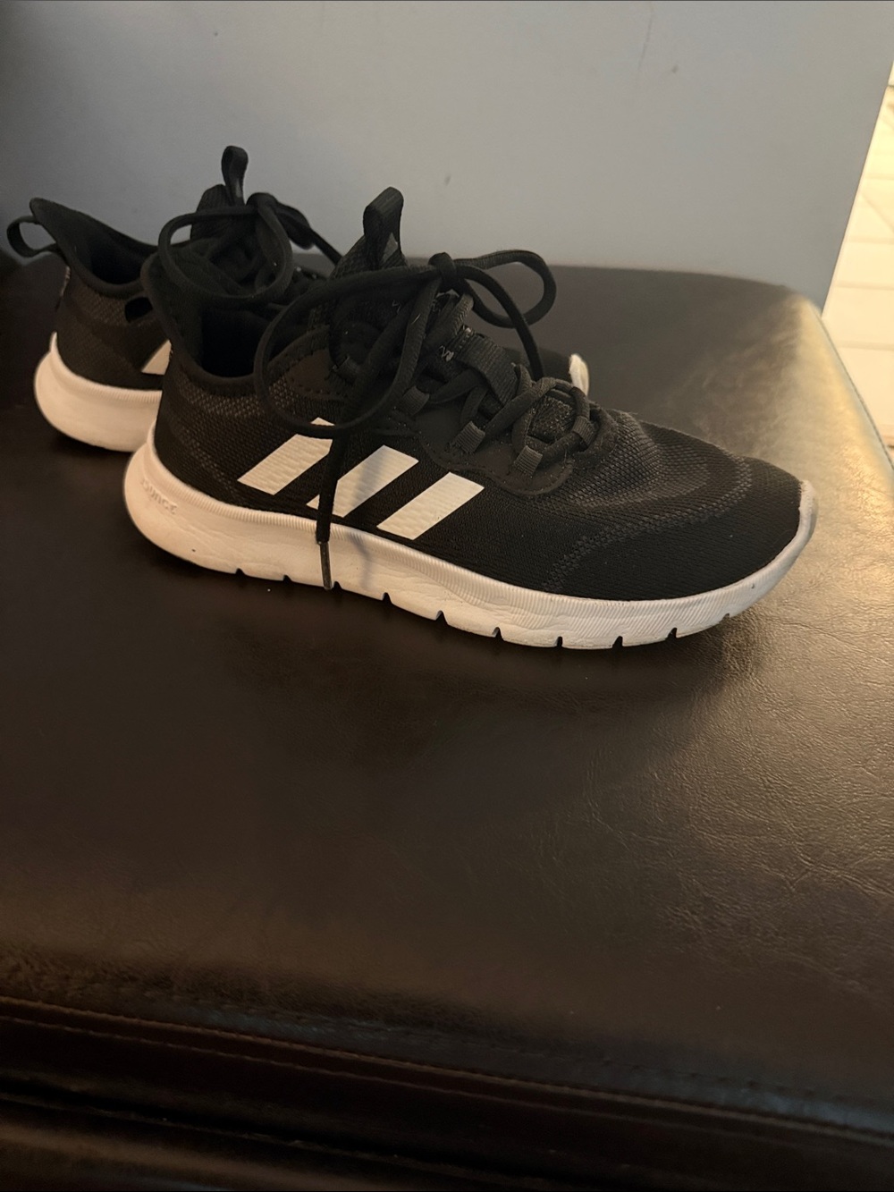 adidas Black and White Women's Knit Sneakers